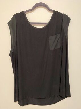 Calvin Klein Black Cap Sleeve Blouse 2X